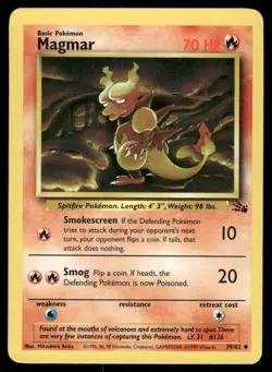 Pokemon Cards Magmar 39/62 UNLIMITED Fossil WOTC Uncommon LP - Image 1