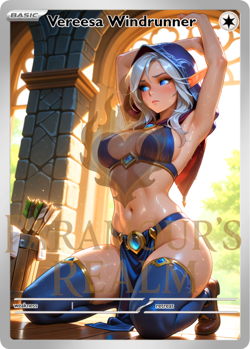 Adult Vereesa Warcraft Pokemon Waifu Goddess Story Custom Trading Card - Image 1