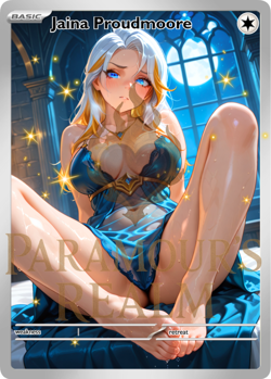Adult Jaina Proudmoore Warcraft Pokemon TCG Waifu Goddess Custom Trading Card - Image 2