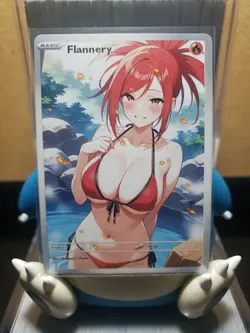 Adult Flannery Full Art Pokemon TCG Waifu Goddess Story Custom Trading Card - Image 1
