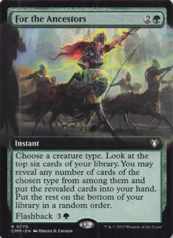 For the Ancestors (Extended Art) Commander Masters Regular Rare #770 NM MTG - Image 1