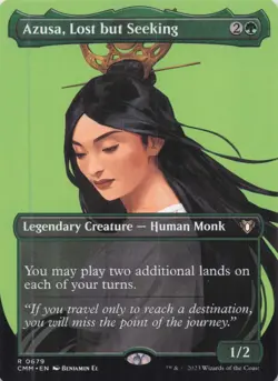 Azusa, Lost but Seeking (Borderless) Commander Masters Regular Rare #679 NM MTG - Image 1
