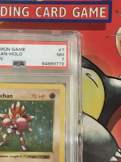 PSA 7 1999 Pokemon Game 1st Edition Hitmonchan Shadowless Base Set Holo #7 - Image 4