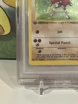 PSA 7 1999 Pokemon Game 1st Edition Hitmonchan Shadowless Base Set Holo #7 - Image 5