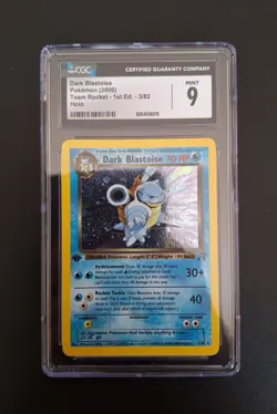 Dark Blastoise Pokemon (2000) Team Rocket 1st Edition 3/82 Holo CGC 9 - Image 1