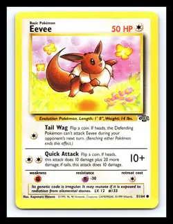 ✨ Eevee 51/64 Jungle Set Non Holo Foil Pokemon 1999 Vintage Card - Image 1