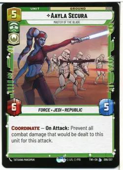 Aayla Secura Master of the Blade 096/257 - Star Wars Unlimited Card #23W - Image 1