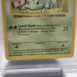 PSA 9 MINT Bulbasaur 44/102 SHADOWLESS Base Set Pokemon Card 511 - Image 4