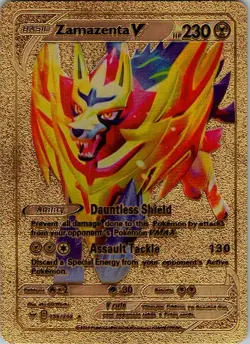 Zamazenta V Pokemon TCG Gold Foil Fan Art Card 139/202 - Image 1