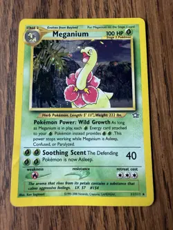 Pokemon Meganium Holo Rare 1st Edition Neo Genesis 11/111 2000 Card - Image 1