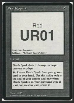 ***Death Spark Playtest Card** MTG Alliances Magic Kid Icarus - Image 1