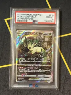 PSA 10 Leafeon VSTAR SAR VSTAR Univers 210/172 s12a Japanese Pokemon 2022 - Image 1
