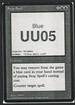 ***Force of Will (Stop Spell) Playtest Card** MTG Alliances Magic Kid Icarus - Image 1