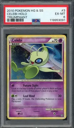 PSA 6 Celebi HeartGold & SoulSilver Triumphant 3/102 Holo Pokemon Card B4 - Image 1