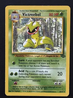 Pokemon Victreebel 30/64 Jungle Unlimited Regular Rare 80HP Stage 2 TCG Card - Image 1