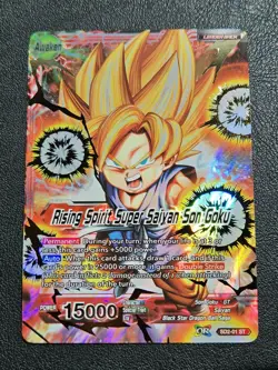 Dragon Ball Super CCG Rising Spirit Super Saiyan Son Goku SD2-01 ST Foil Card NM - Image 1