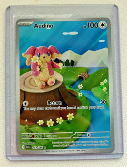 Pokemon TCG Audino 151/086 Rare Black Bolt Illustration Card NM Condition - Image 1