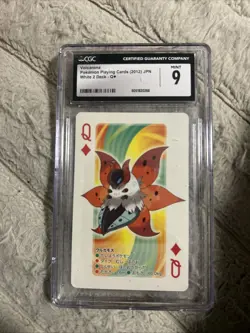 Pokemon Volcarona 2012 Japanese Playing Cards Queen of Diamonds CGC 9.5 - Image 1