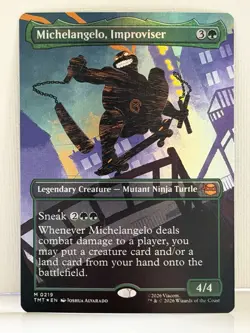Michelangelo, Improviser (Borderless) M TMNT Foil 219 NM - Image 1