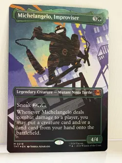 Michelangelo, Improviser (Borderless) M TMNT Foil 219 NM - Image 3