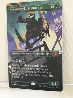 Michelangelo, Improviser (Borderless) M TMNT Foil 219 NM - Image 4
