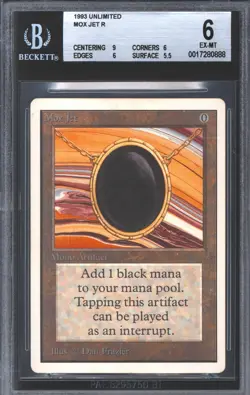 Magic MTG Unlimited Mox Jet BGS 6 (9, 6, 6, 5.5) MODERATELY PLAYED MP - Image 1