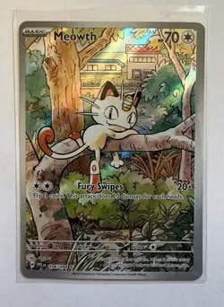 Pokemon TCG Meowth 106/094 Full Art Illustration Rare Holo Phantasmal Flame EN - Image 1