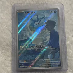 Pokemon Mantyke 189/182 SV04: Paradox Rift Illustration Rare Full Art Holo - Image 1