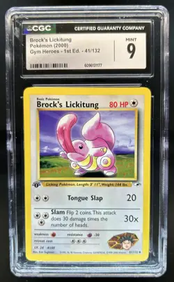 2000 Pokemon Gym Heroes 1st Edition Brock's Lickitung #41/132 CGC 9 - Image 1