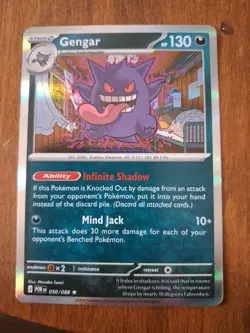 Pokemon Gengar 050/088 POR EN Stage 2 HP130 Mind Jack Rare Nintendo TCG Card - Image 1