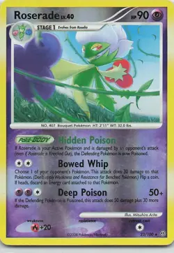 Pokemon Roserade - 23/100 - Rare - Reverse Holo Diamond & Pearl - Image 1