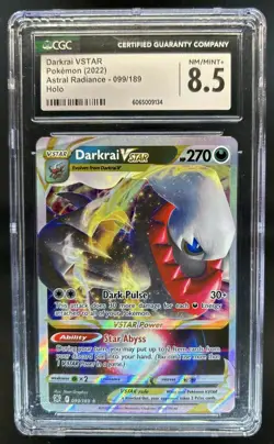 2022 Pokemon SWSH Astral Radiance Darkrai VSTAR Ultra Rare #099/189 CGC 8.5 - Image 1