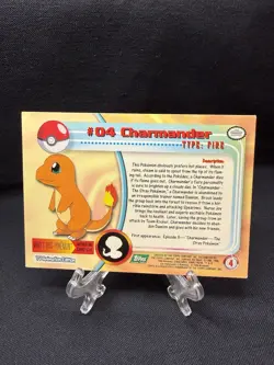 Pokemon Charmander #04 Topps TV Animation Edition 1999 Green Logo - Image 2