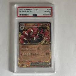2024 POKEMON TEMPORAL FORCES TEF EN INCINEROAR ex # 34 🔥 PSA 10 🔥 LOW POP! 🔥 - Image 1