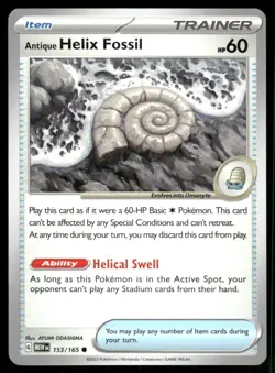 Pokemon TCG Antique Helix Fossil Regular - Image 1