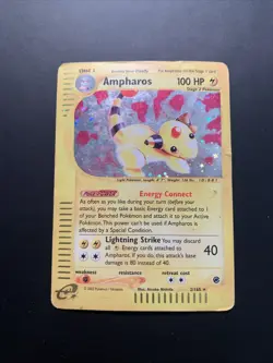 Pokemon Ampharos Expedition Base Set Holo Rare 21/165 100 Pokemon TCG DMG - Image 1