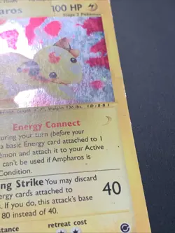 Pokemon Ampharos Expedition Base Set Holo Rare 21/165 100 Pokemon TCG DMG - Image 2