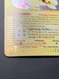 Pokemon Ampharos Expedition Base Set Holo Rare 21/165 100 Pokemon TCG DMG - Image 3