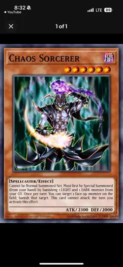 Yugioh! Chaos Sorcerer STARLIGHT Rare 2025 tin MP25-EN019 ships 9/5 - Image 1