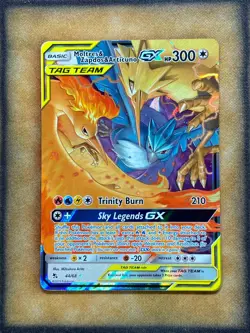 Pokemon Moltres & Zapdos & Articuno GX 44/68 Hidden Fates Ultra Rare Holo NM - Image 1