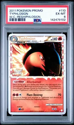 2011 POKEMON WORLD CHAMPIONSHIPS PROMO #110 TYPHLOSION W.C.-RESHIPHLOSION PSA 6 - Image 1