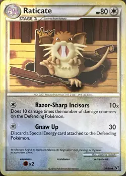 Raticate 34/90 Uncommon HGSS Undaunted Pokemon Lightly Played - Image 1