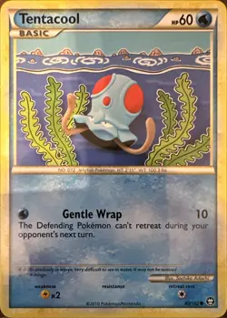 Tentacool 80/102 Common HGSS Triumphant Pokemon Lightly Played - Image 1