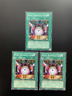 Yugioh Spell Reproduction DR1-EN245 Unlimited Edition Common MP/HP X3 - Image 1
