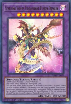 Yugioh! LP Starving Venom Predapower Fusion Dragon - DIFO-EN036 - Ultra Rare - - Image 1