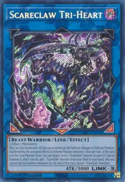 Yugioh! Scareclaw Tri-Heart - DIFO-EN049 - Secret Rare - 1st Edition Near Mint, - Image 1