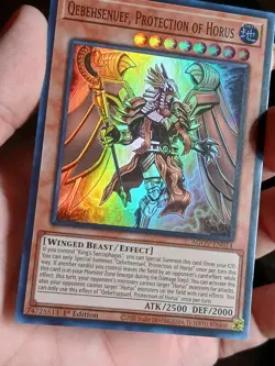 Yugioh Qebehsenuef, Protection of Horus AGOV-EN014 1st Edition Super Rare NM - Image 3