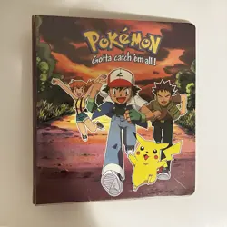 Pokemon Vintage 3 Ring Trading Card Binder Ash Charizard TCG 90s HTF - Image 1