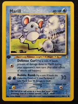 1st Edition Marill 66/111 Neo Genesis WoTC Pokemon Trading Card Game 2000 NM/LP - Image 1