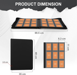 Toploader Binder,Trading Card Binder Storage Hold up 288 Cards 9-Pocket Top Load - Image 4